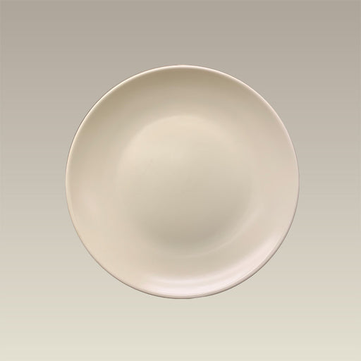 8" Cream Eggshell Stoneware Coupe Plate