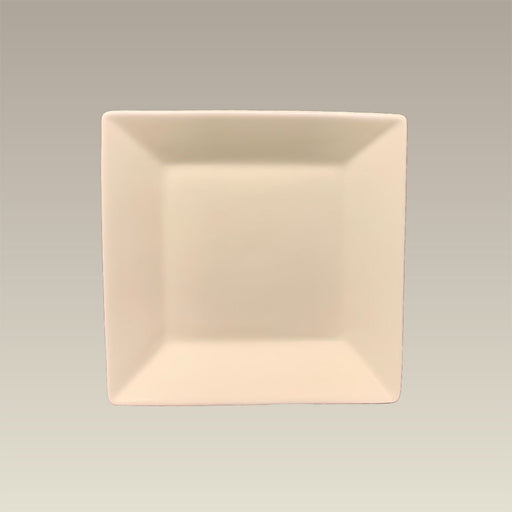5.875" Cream Eggshell Stoneware Square Rim Plate