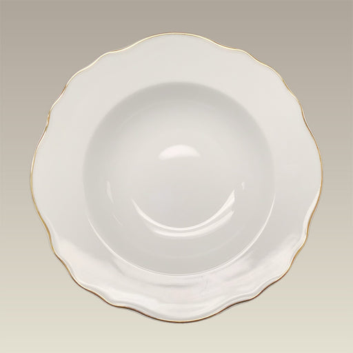 9" Scalloped Rim Plate with Gold Trim SELECTED SECONDS