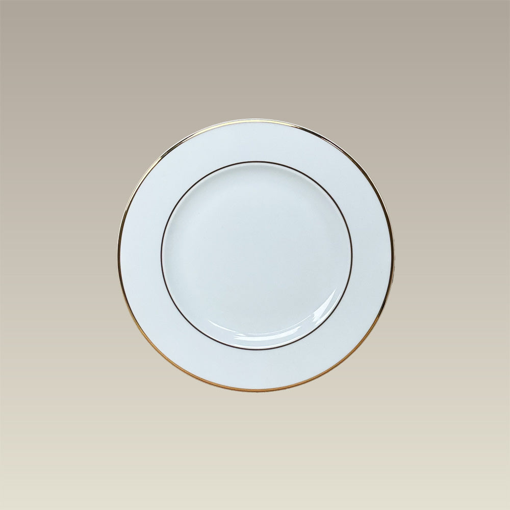 7.5" Double Gold Banded Rim Plate