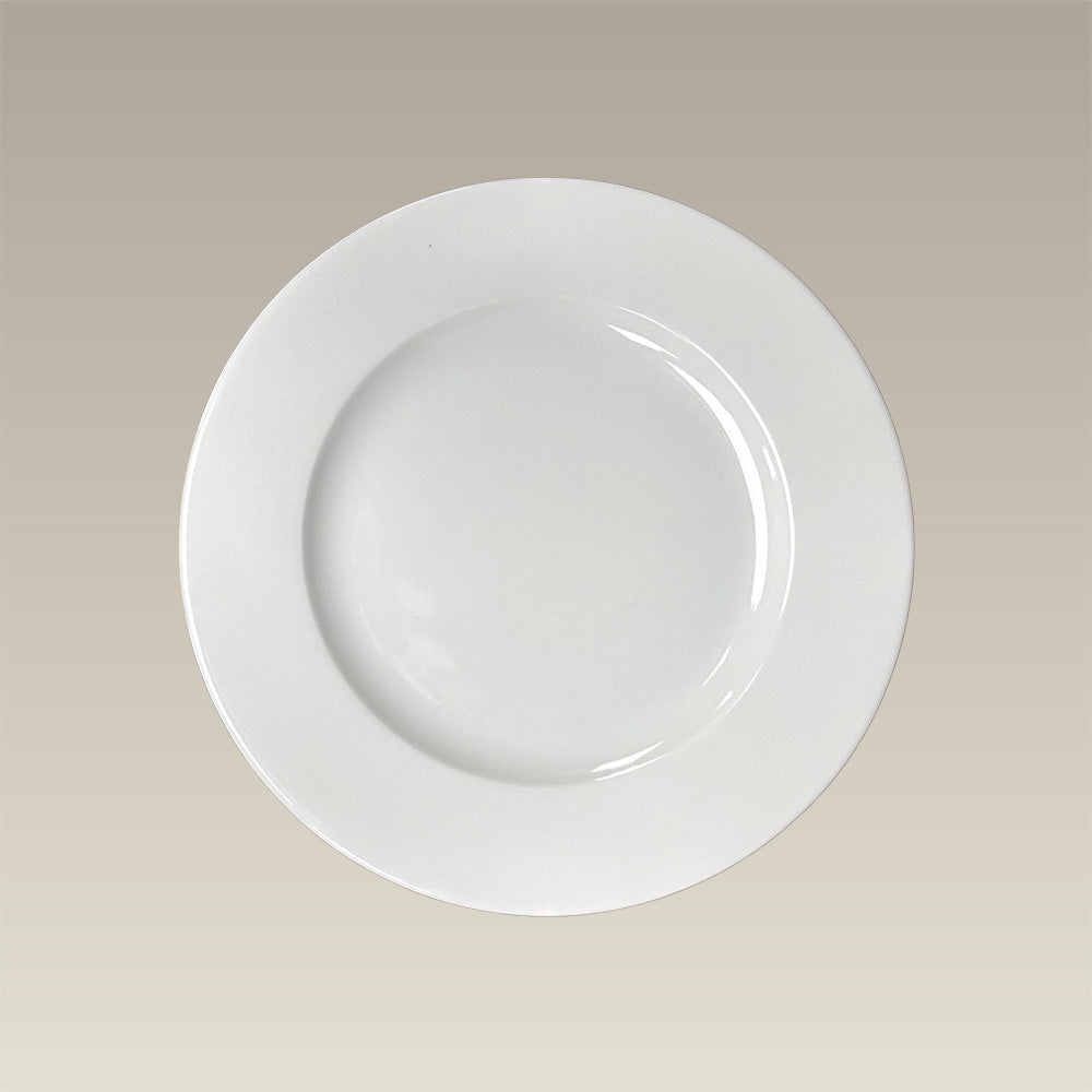 9.38" Warm White Rim Luncheon Plate, SELECTED SECONDS