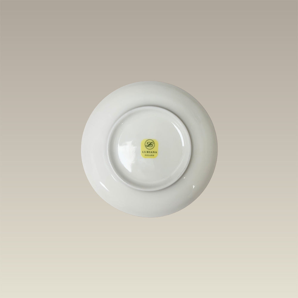 6.37" Warm White Coupe B&B Plate, SELECTED SECONDS