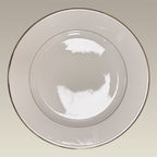 12.5" Double Gold Banded Warm White Rim Charger Plate