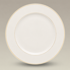 12.5" Double Gold Banded Warm White Rim Charger Plate