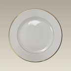 10.5" Double Gold Banded Warm White Rim Dinner Plate