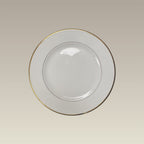 Double Gold Banded Warm White Rim Salad Plate 8.1875"