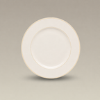 Double Gold Banded Warm White Rim Salad Plate 8.1875"