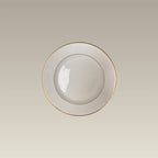 6.5" Double Gold Banded Warm White Rim B&B Plate