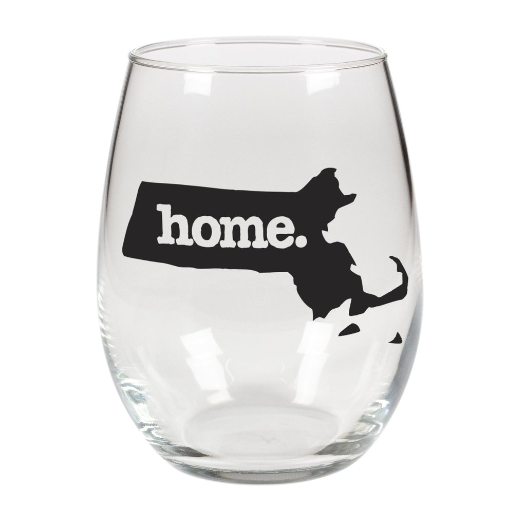 home. Stemless Wine Glass - Massachusetts, Set of 12