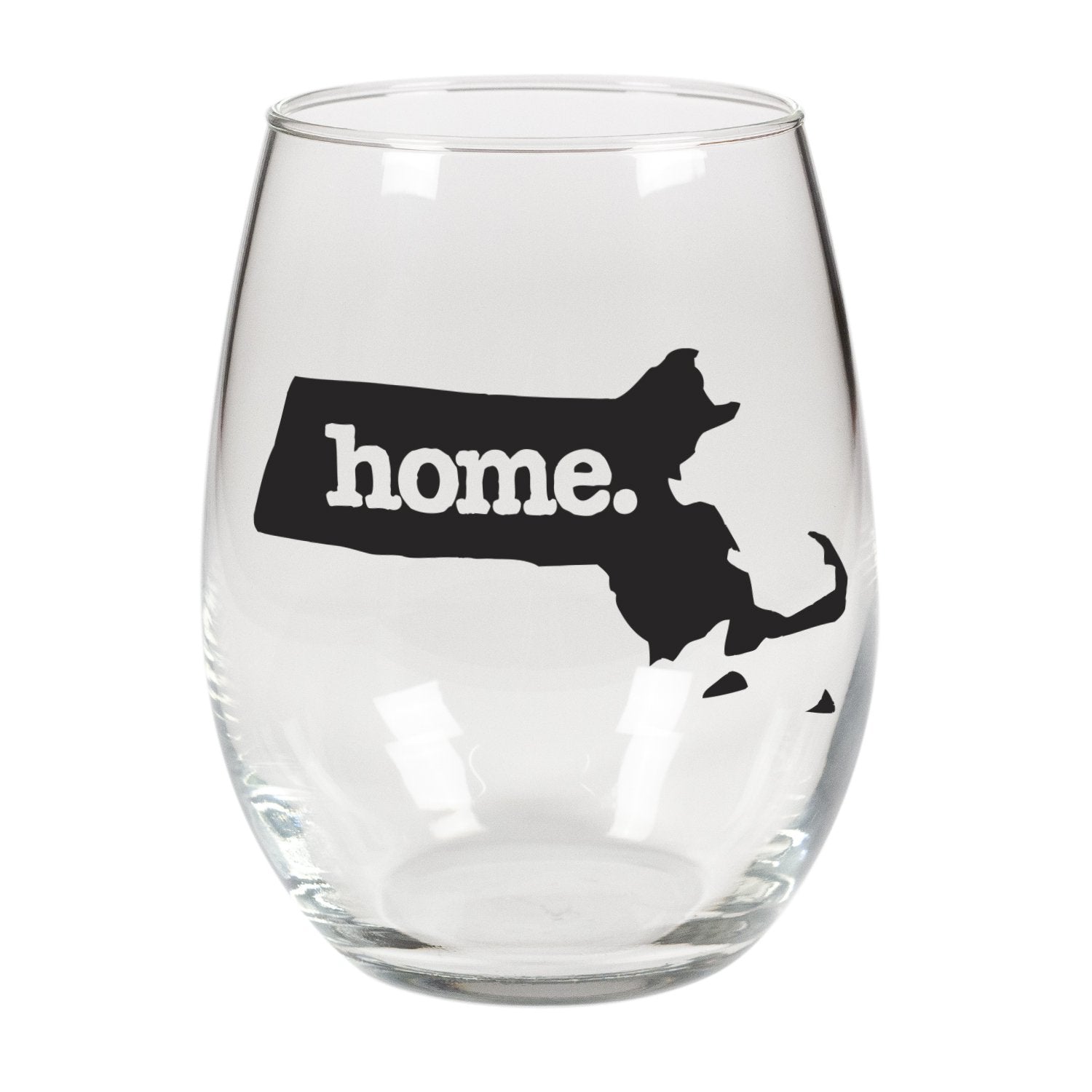 home. Stemless Wine Glass - Massachusetts, Set of 12