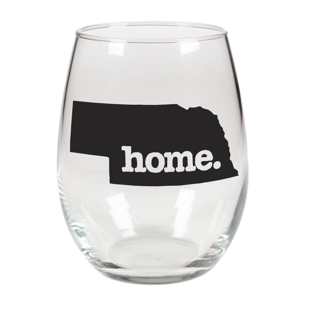 home. Stemless Wine Glass - Nebraska, Set of 12
