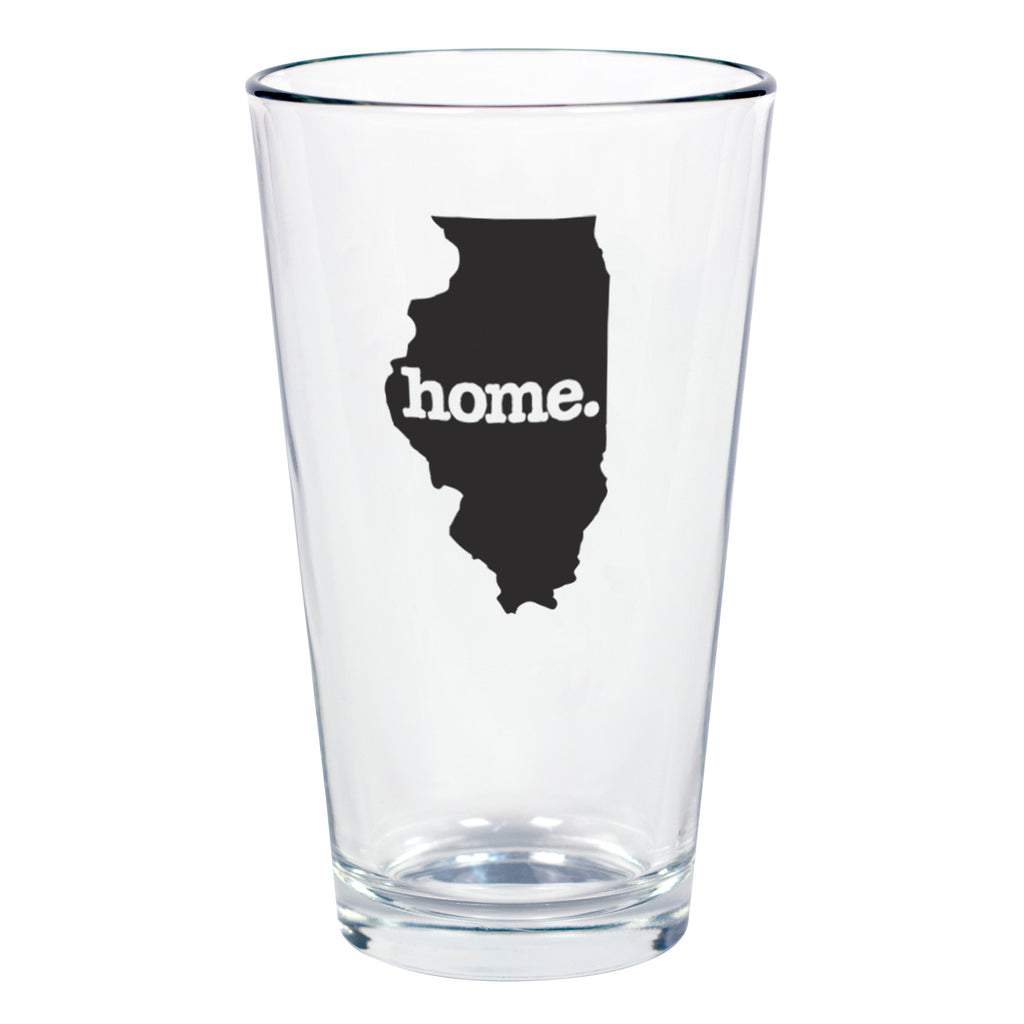 home. Pint Glass - Illinois, Set of 12