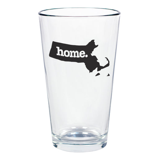 home. Pint Glass - Massachusetts, Set of 12