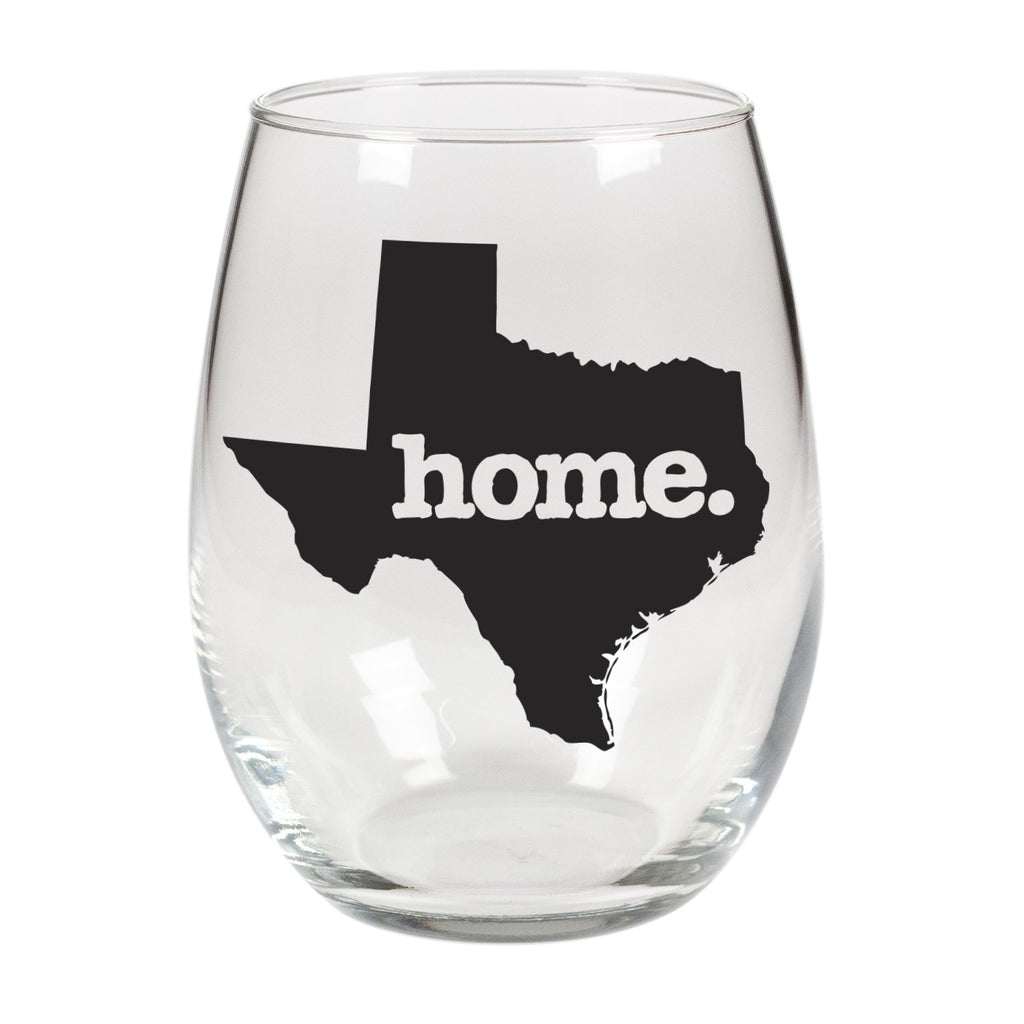 home. Stemless Wine Glass - Texas, Set of 12