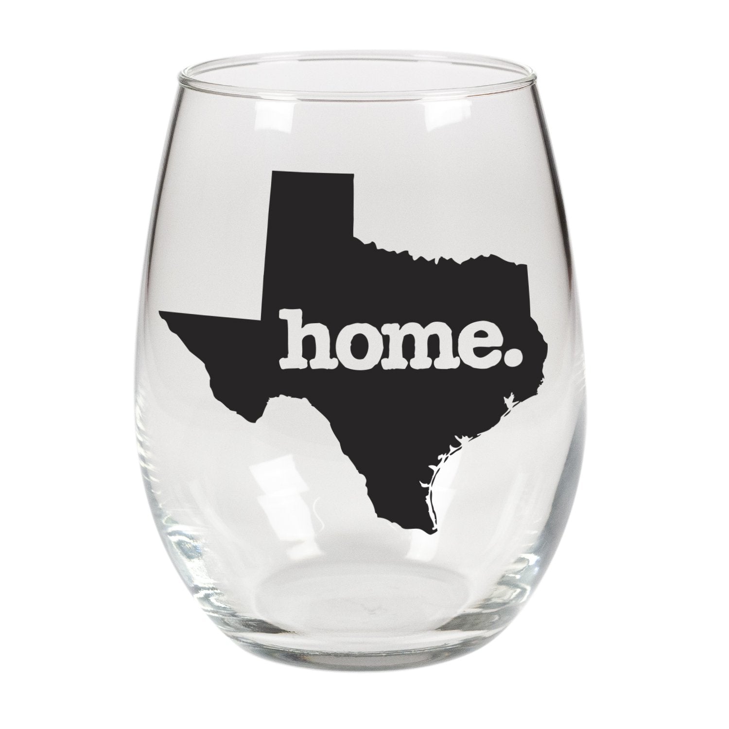 home. Stemless Wine Glass - Texas, Set of 12