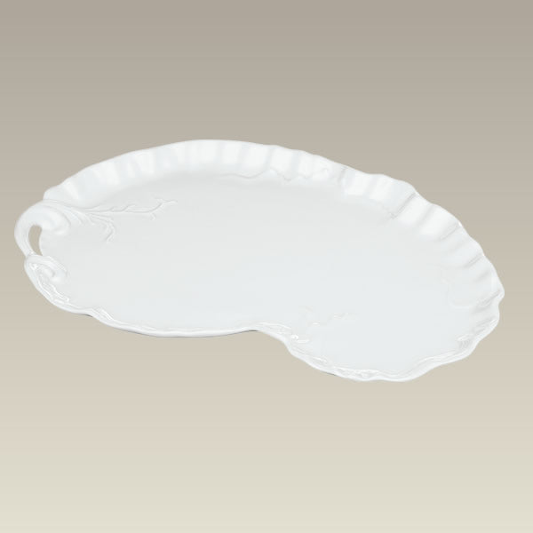Antique Shaped Tray with Fluted Edge, 12.25"