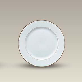 6.5" Porcelain Double Gold Banded Rim Plate