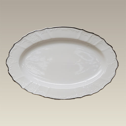 14.25" Single Platinum Banded Bernadotte Platter SELECTED SECONDS
