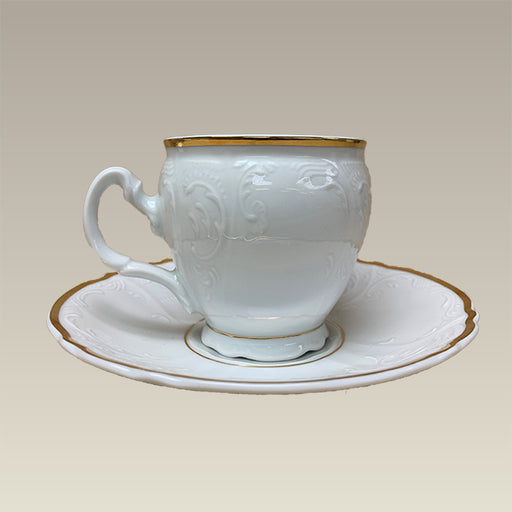 8 oz. Wider Double Gold Banded Bernadotte Cup and Saucer