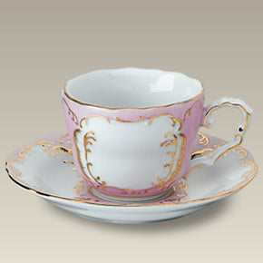 5 oz. Pink and Gold Cup and Saucer