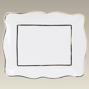 Gold Banded Rectangle Plaque, 5.38"