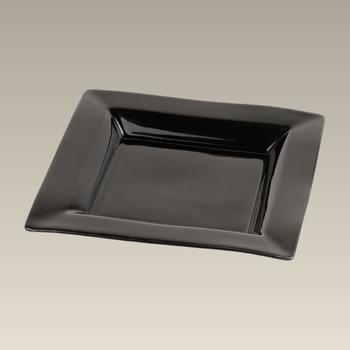 BLACK GLAZE Square Tray, 8.625", SELECTED SECONDS