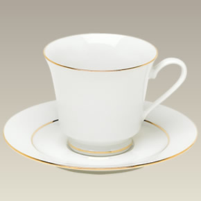 Gold Banded Cup & Saucer, 8 oz