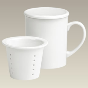 Mug with Tea Infuser and Lid, 8 oz.