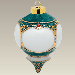 Green & Gold Ornament, 4"