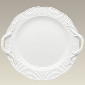 Cake Plate with Basket Weave, 13.5", SELECTED SECONDS