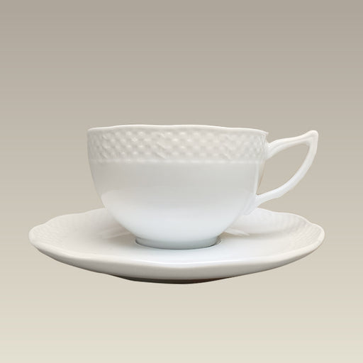 Basket Weave Cup & Saucer, 7 oz., SELECTED SECONDS