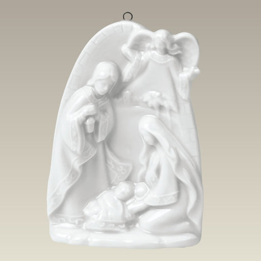 Bas relief nativity ornament,  3 1/8"