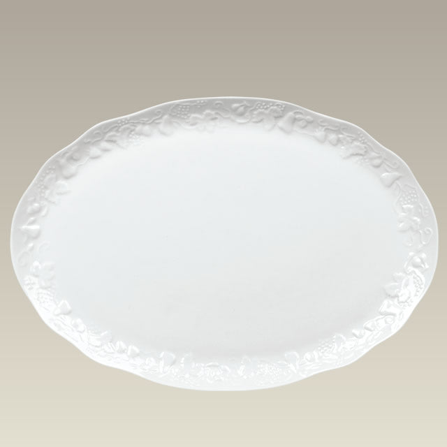 Oval Embossed Platter, 19.5" x 13.25", SELECTED SECONDS