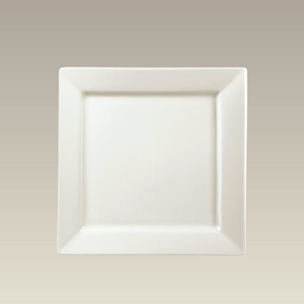 8" Cream Rim Shape Square Plate