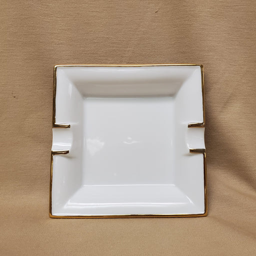 5.75" Square Ashtray with Gold Trim, SELECTED SECONDS