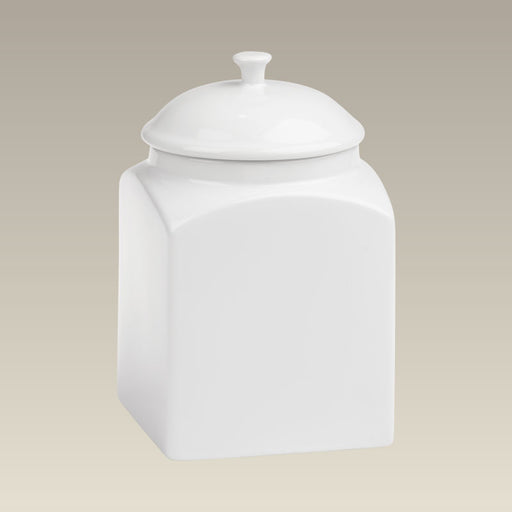 Square Stoneware Canister, 8.5", SELECTED SECONDS