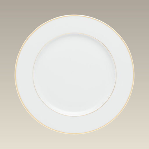 10.5" Double Gold Banded Rim Dinner Plate, SELECTED SECONDS