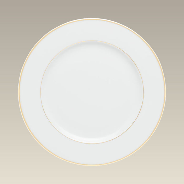 10.5" Double Gold Banded Rim Dinner Plate