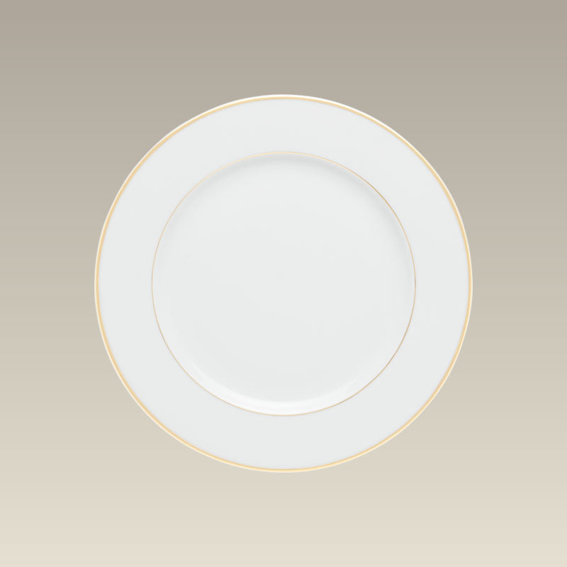 8.375" Double Gold Banded Rim Salad Plate, SELECTED SECONDS