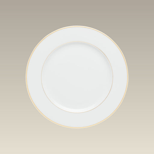 8.375" Double Gold Banded Rim Salad Plate, SELECTED SECONDS