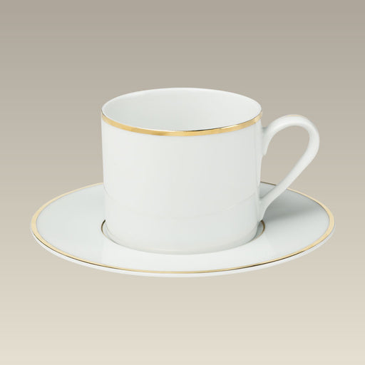 Double Gold Banded Cup & Saucer, 7.5 oz