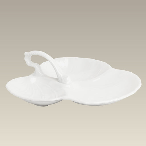 Three Section Leaf Shape Serving Dish, 10.5"