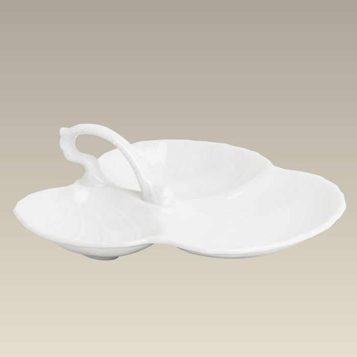 Three Section Leaf Shape Serving Dish, 10.5", SELECTED SECONDS
