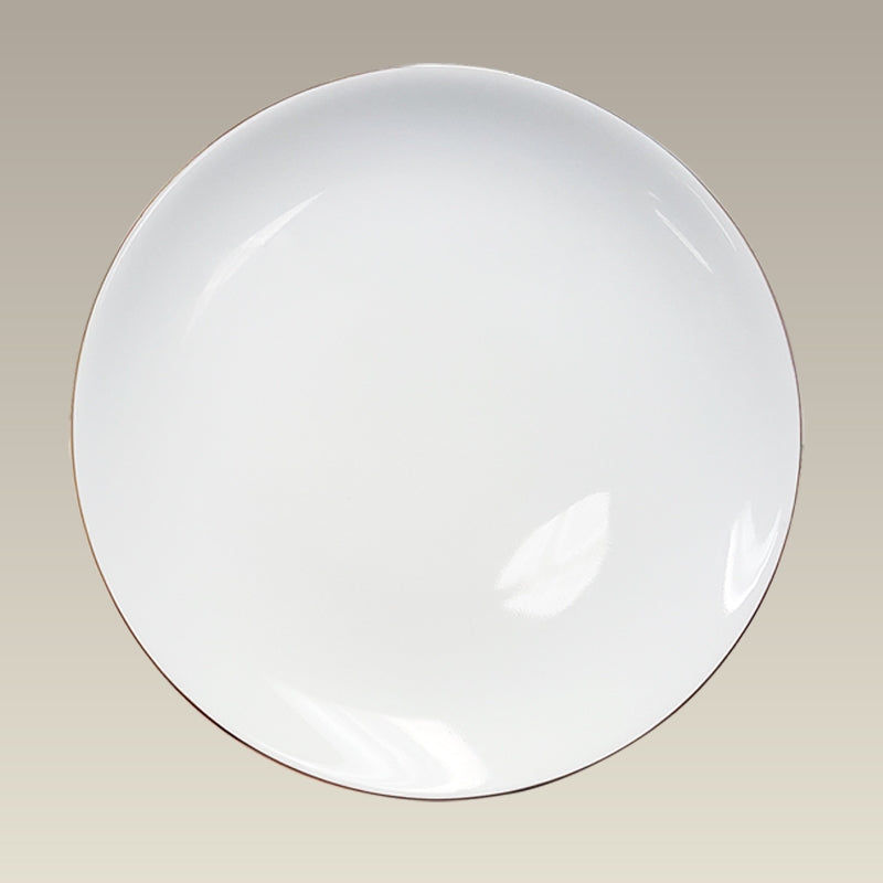 10.625" Gold Banded Porcelain Coupe Plate