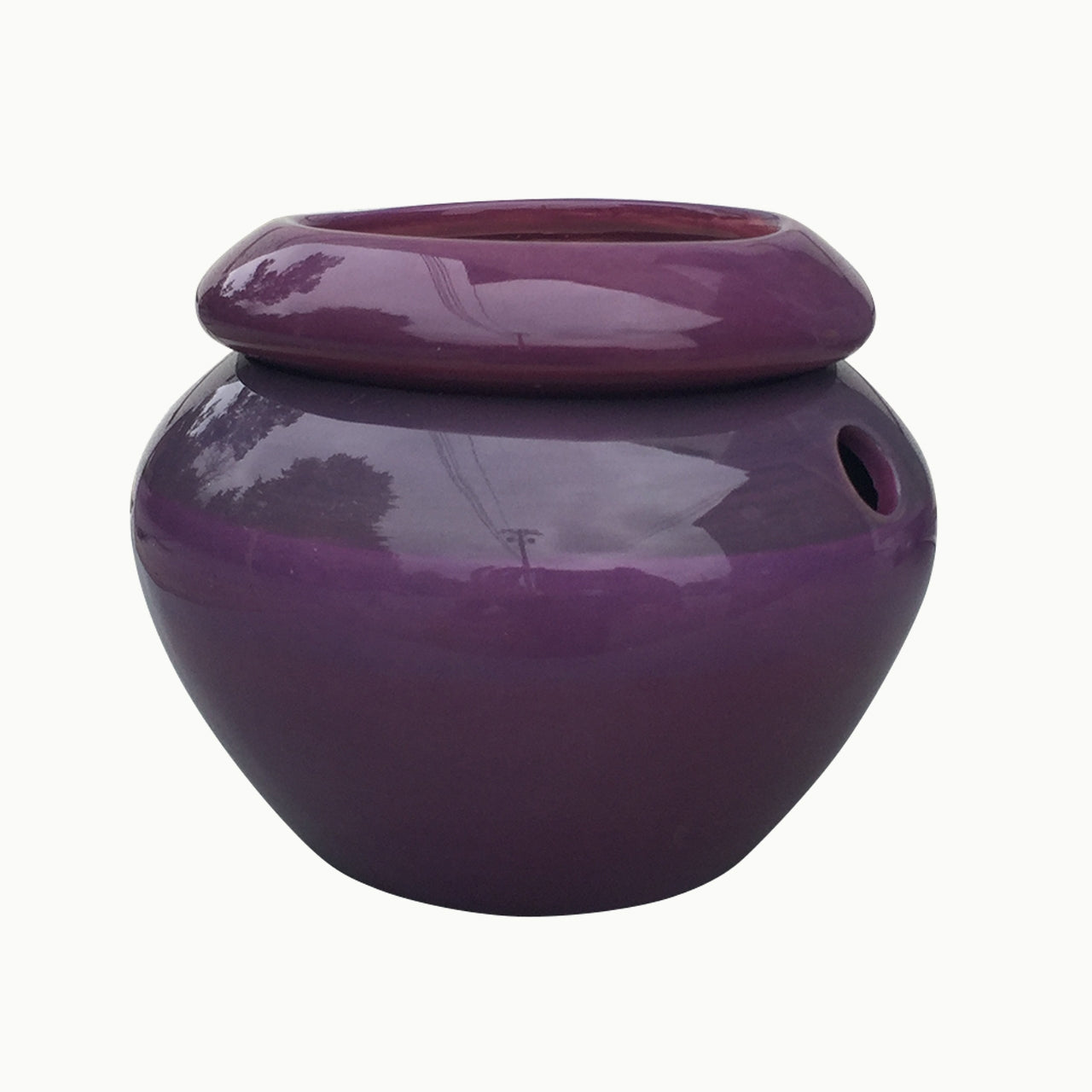 purple ceramic flower pots 3.75" Opening Purple Urn Shaped Self Watering Planter