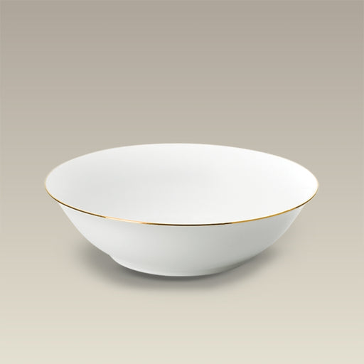 Gold Banded Coupe Shaped Serving Bowl, 8.875"