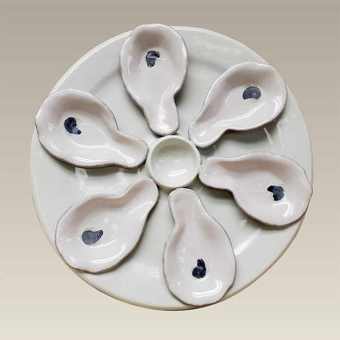 9.5" Oyster Plate For 6 Oysters