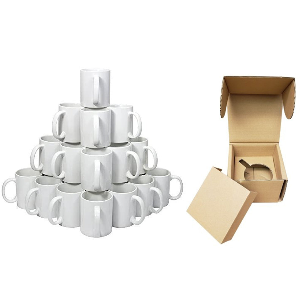 11 oz. Stoneware Sublimation Mug - Case of 36 in Remailer Boxes (FREE GROUND SHIPPING)