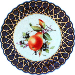 Meissen Pear and Blueberries by Ruth Cooper