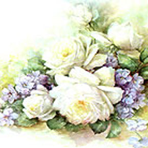Large White Roses by Sonie Ames